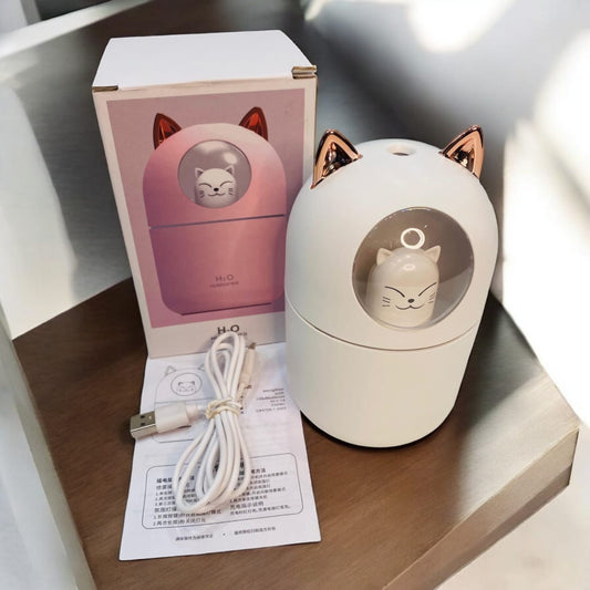 Cat Humidifier Cute Aroma Diffuser with Night Light