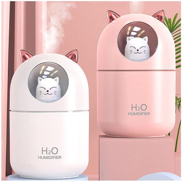 Cat Humidifier Cute Aroma Diffuser with Night Light