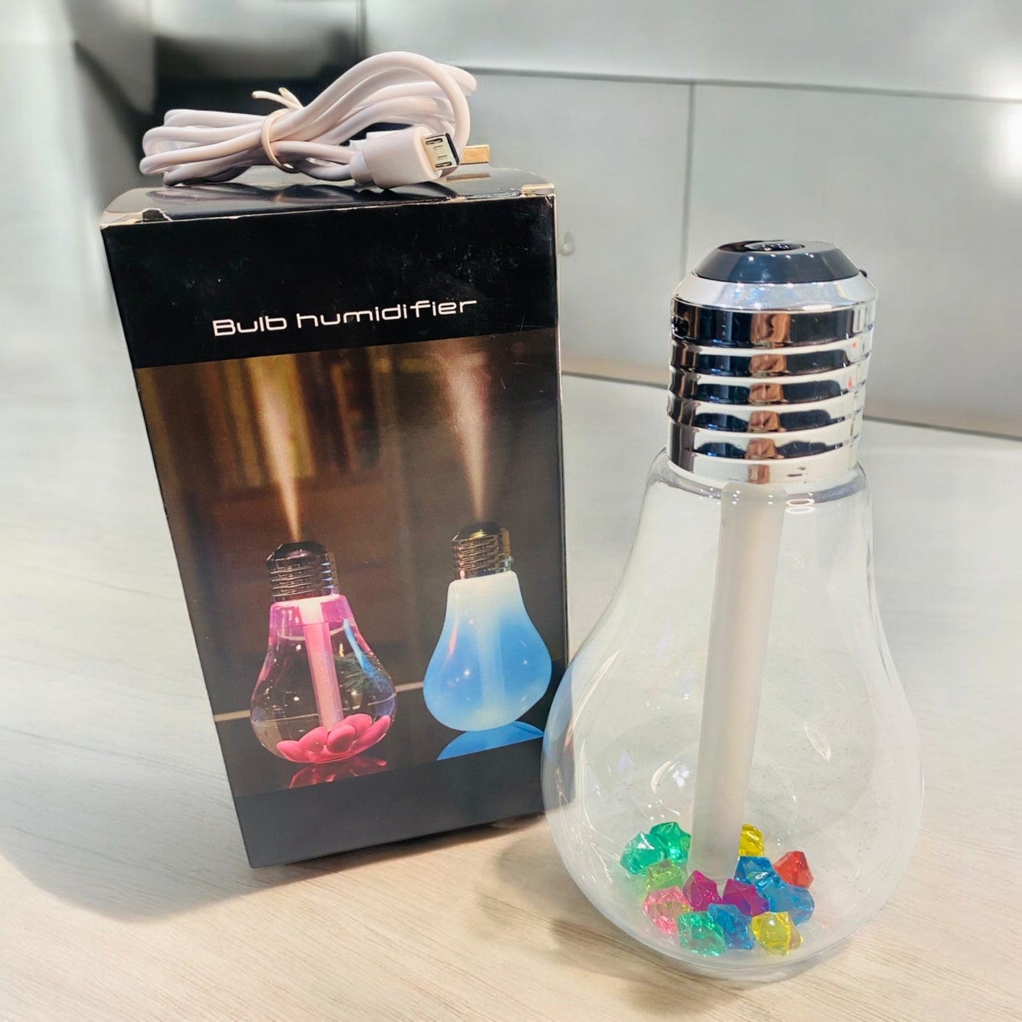 Bulb Humidifier With LED Night Light and air freshener